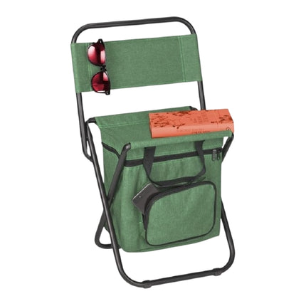 Chaise de camping avec dossier verte