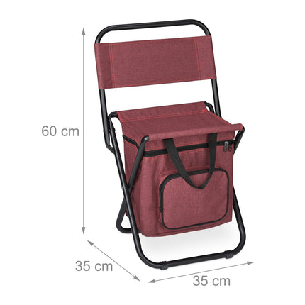 Chaise de camping avec dossier rouge