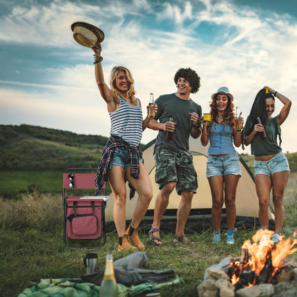 Chaise de camping avec dossier rouge