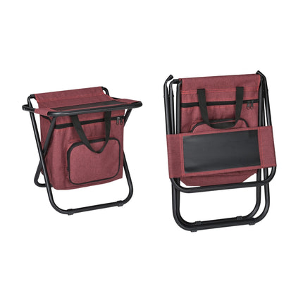 Chaise de camping avec dossier rouge
