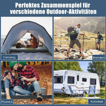 Camping Isomatte, Campingmatratze aus Memory Foam, Leichte Isomatte mit Flanellbezug, 183 x 62,5 x 6,5 cm, Grau