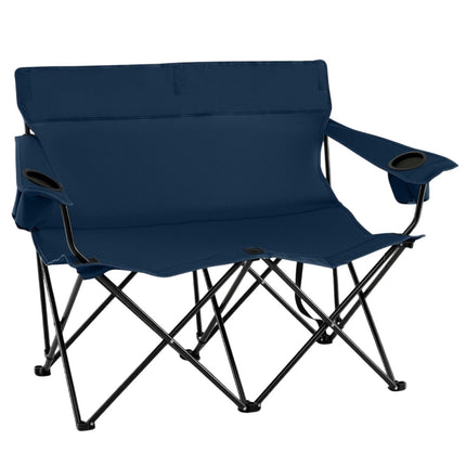 Camping chair for 2 people, foldable with cup holders