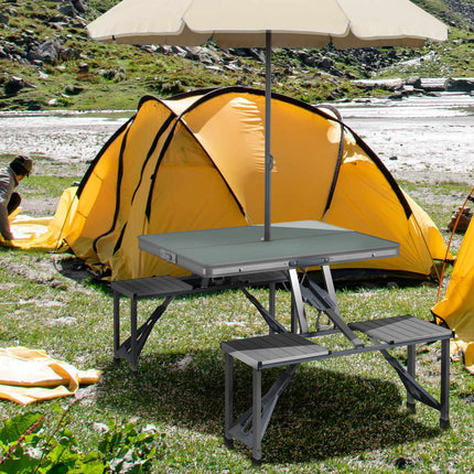 Klappbarer Aluminium-Campingtisch mit 4 Stühlen - leichtgewichtig