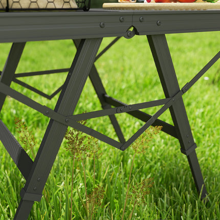 Faltbarer Aluminium-Campingtisch – Höhenverstellbar, 90x40,5 cm