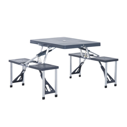 Campingtischset aus Aluminium mit 4 Klapphockern