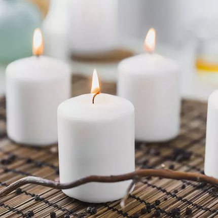 Cylindre de bougie blanc - lot de 8 pcs.