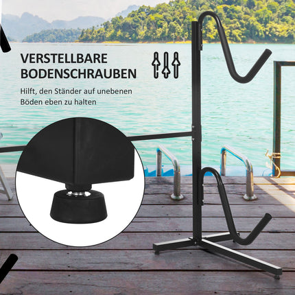 Verstellbarer Kajak- und Kanuständer aus Metall – Platz für 2 Boards