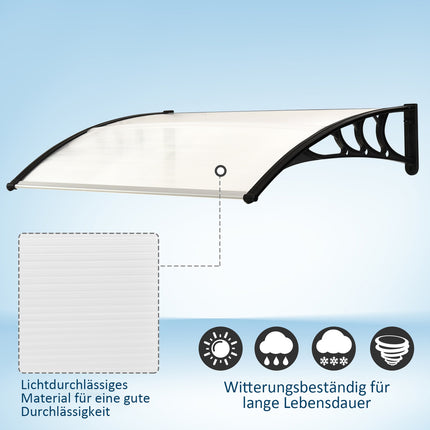 Außentürabdeckung aus Polycarbonat, transparent, 120x75 cm