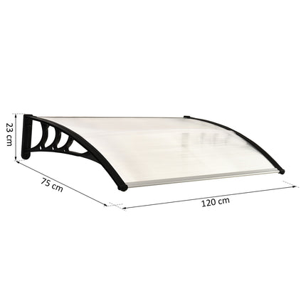 Außentürabdeckung aus Polycarbonat, transparent, 120x75 cm