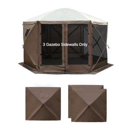 Canopy Sidewalls Set of 3, Waterproof Window Panel, Brown