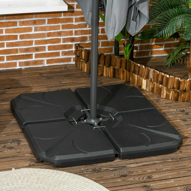 Poids de base pour parasol déporté, en PEHD, capacité de 56 kg