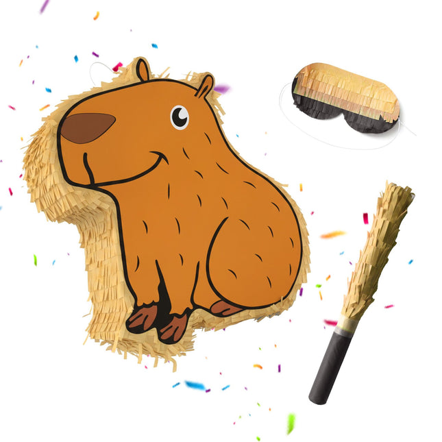 Ensemble de piñata capybara, bâton et bandeau inclus