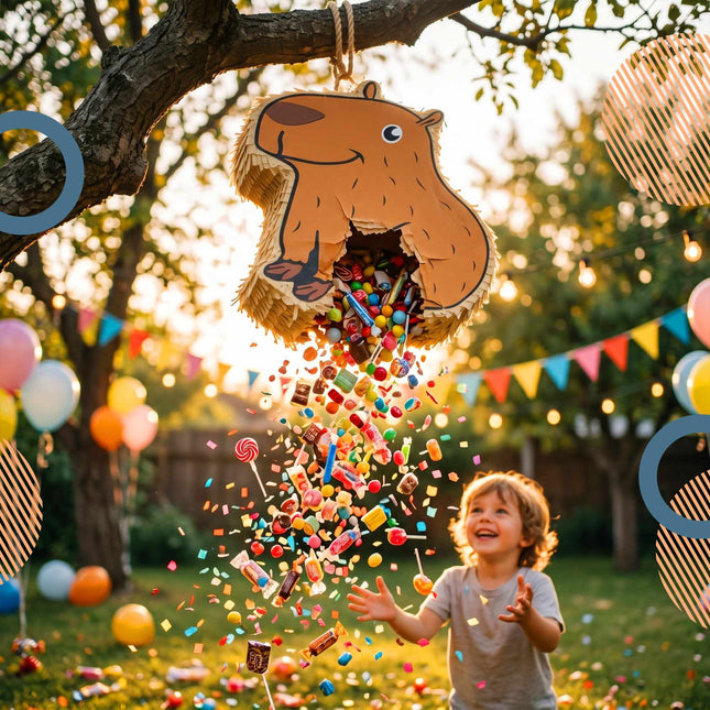 Ensemble de piñata capybara, bâton et bandeau inclus