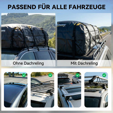 Coffre de toit pour voiture, 21 pieds cubes, étanche avec sangles