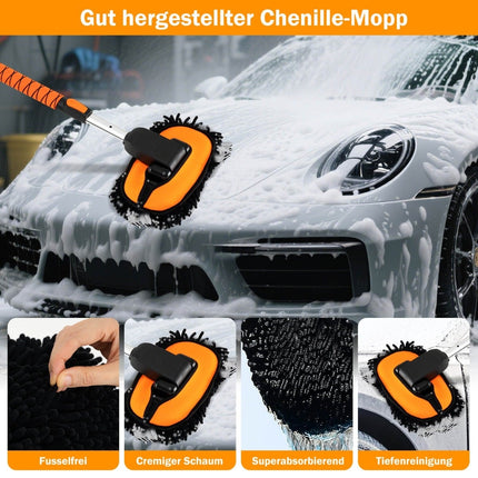 Ensemble de brosses de lavage auto avec manche télescopique, sans rayures