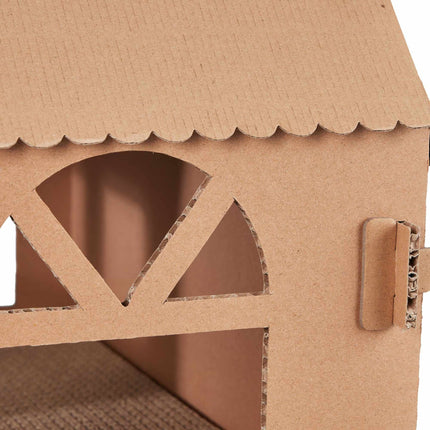 Maison pour chat en carton avec griffoir