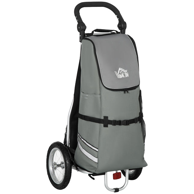 Fahrradlasten- und Einkaufstrolley, 55L, Aluminium, grau