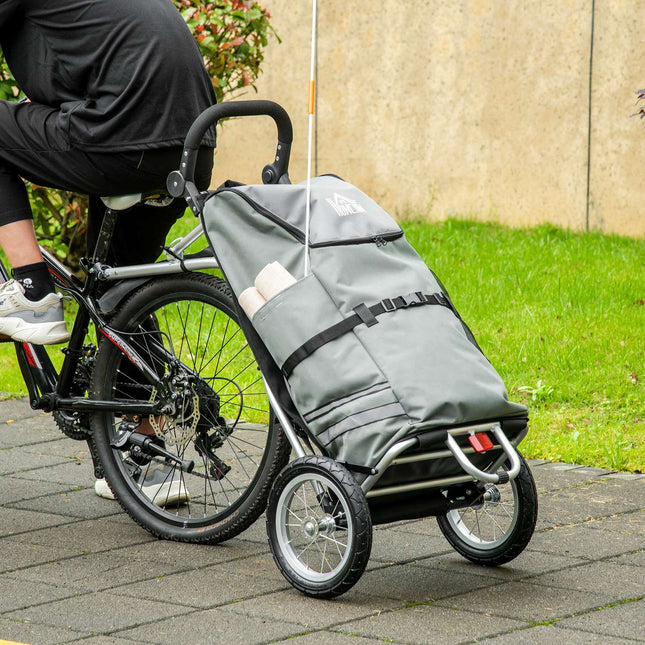 Fahrradlasten- und Einkaufstrolley, 55L, Aluminium, grau
