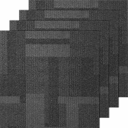 Carpet Tiles 24x24 In, Padded Backing, 24-Pack, Mixed Gray