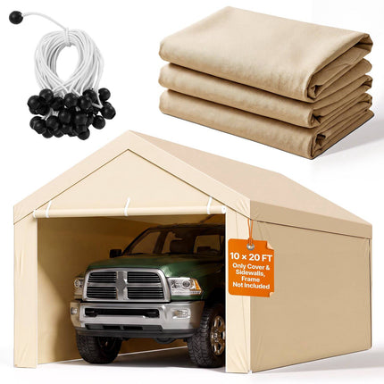 Carport Replacement Canopy Cover 10x20 Ft, Sidewalls