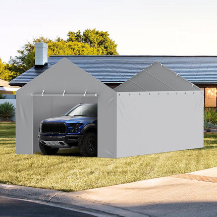 Carport Sidewall Replacement Cover 12 x 20 ft, Gray
