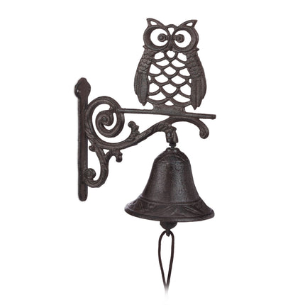 Cloche de porte en fonte hibou