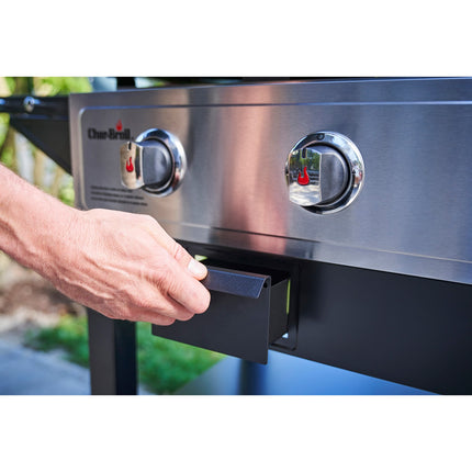 Cast Iron Griddle with Burners, 48x68 cm, Drip Tray