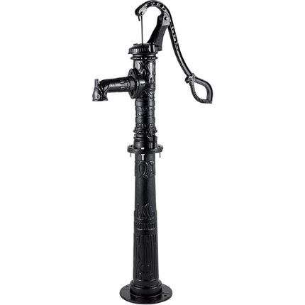 Cast Iron Hand Water Pump With Stand, 6m Depth, Black