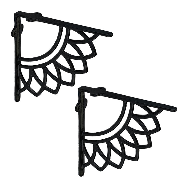 Supports d'étagère Mandala en fonte, lot de 2