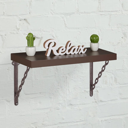 Gusseisen-Regalhalterungen, Kettendesign, 4er-Set
