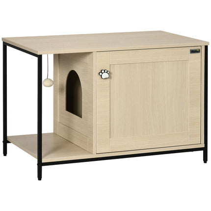 Katzenklo-Schrank, Eiche, Magnettür, Spielball, 86x48x52 cm