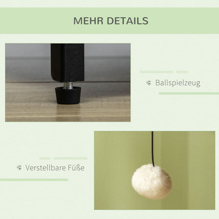 Katzenklo-Schrank, Eiche, Magnettür, Spielball, 86x48x52 cm