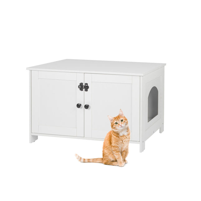 Armoire à chat avec rangement pour bac à litière et ventilation