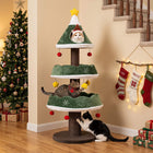Arbre à chat de Noël avec niche et griffoirs
