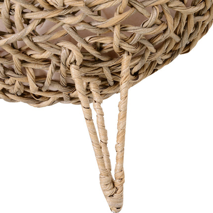 Niche Pour Chat En Rotin Pe Avec Coussins, Zone De Couchage Pour Chat, Grotte Pour Chat Avec Pieds Surélevés, Naturel, Ø52 X 58 Cm