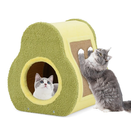 Maison pour chat avec griffoir en jute et toit en forme de montagne