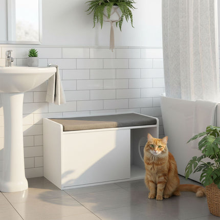 Katzenklo-Schrank mit Sitzbank