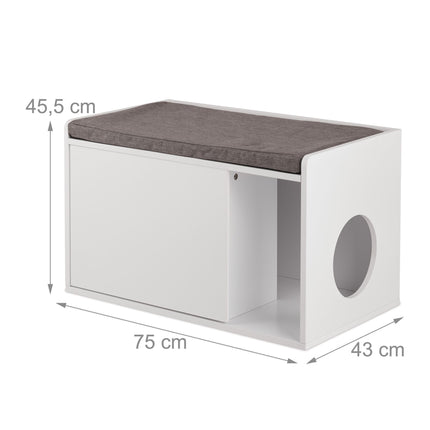 Katzenklo-Schrank mit Sitzbank