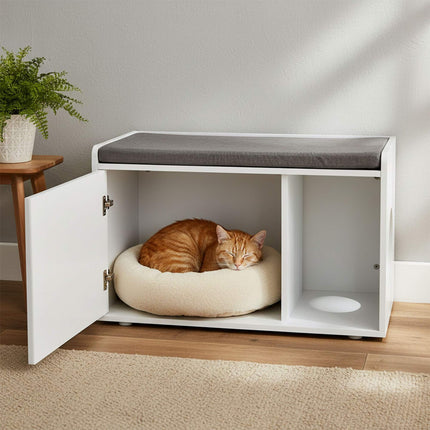 Katzenklo-Schrank mit Sitzbank