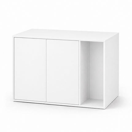 Cat Litter Box Cabinet with 2 Push-to-Open Doors, 50 x 80 x 50 cm, White