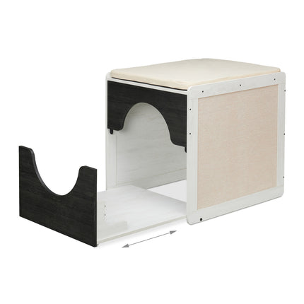 Katzentoilettenschrank mit Kissen und Kratzmatten