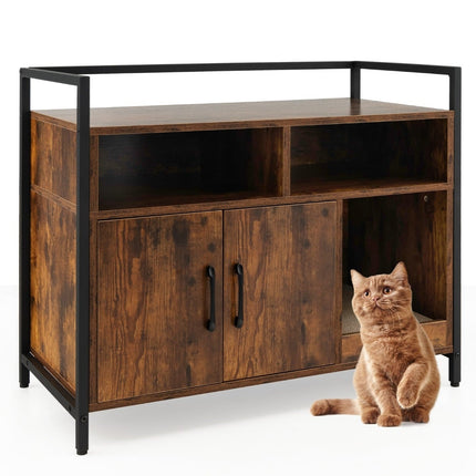 Katzenklo-Schrank mit Doppeltüren & Kratzmatte