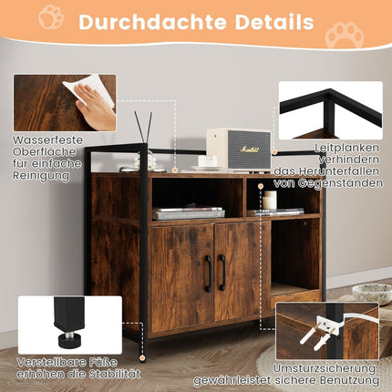 Katzenklo-Schrank mit Doppeltüren & Kratzmatte