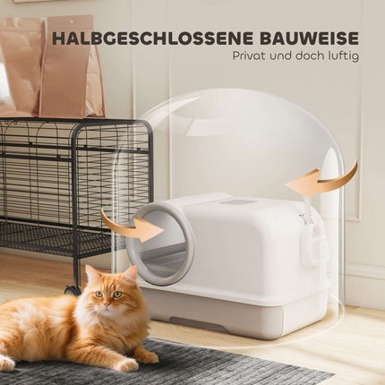 Katzentoilette mit Schublade und Kohlefiltern, Kunststoff