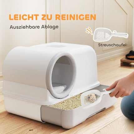 Katzentoilette mit Schublade und Kohlefiltern, Kunststoff