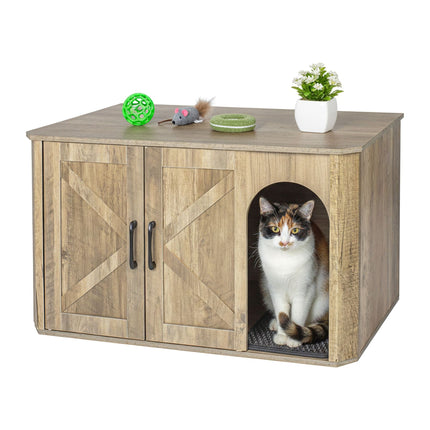 Armoire à litière pour chat - Discrète, spacieuse et multifonctionnelle