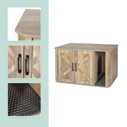 Armoire à litière pour chat - Discrète, spacieuse et multifonctionnelle