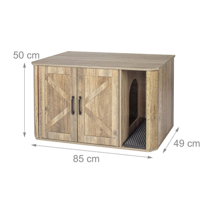 Armoire à litière pour chat - Discrète, spacieuse et multifonctionnelle
