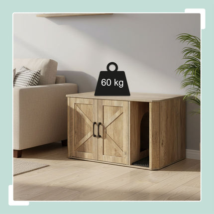 Armoire à litière pour chat - Discrète, spacieuse et multifonctionnelle
