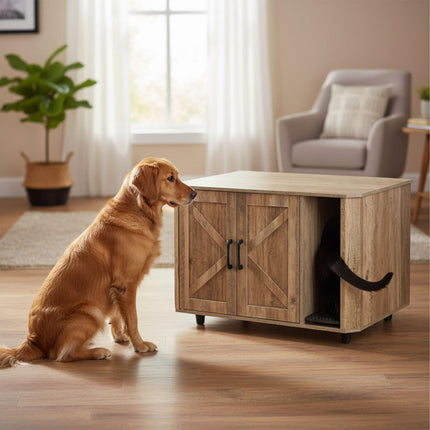 Armoire à litière pour chat - Discrète, spacieuse et multifonctionnelle